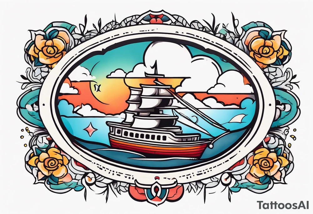 heaven vintage tattoo style old school traditional bold color tattoo idea
