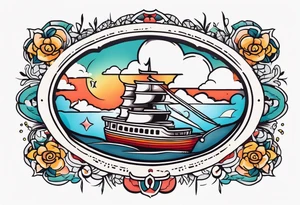 heaven vintage tattoo style old school traditional bold color tattoo idea