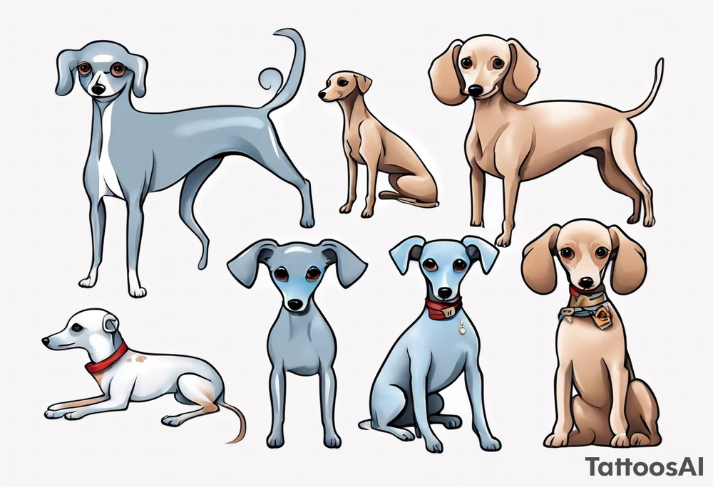 Mini Poodle and an Italian greyhound tattoo idea