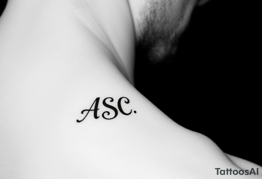 Initials A.S.C on the side of the wrist near the bone tattoo idea
