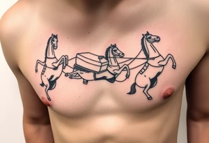 rearing Roman chariot horses tattoo idea