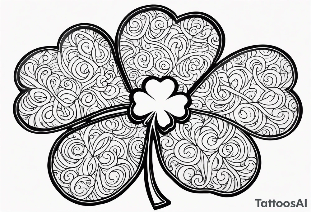 fine line three leaf clover tattoo idea