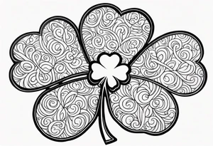 fine line three leaf clover tattoo idea