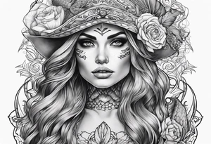 skeleton mermaid tattoo idea