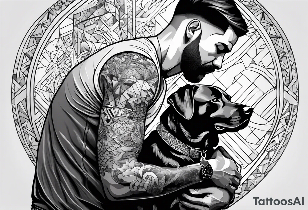 A man and his dog tattoo idea
