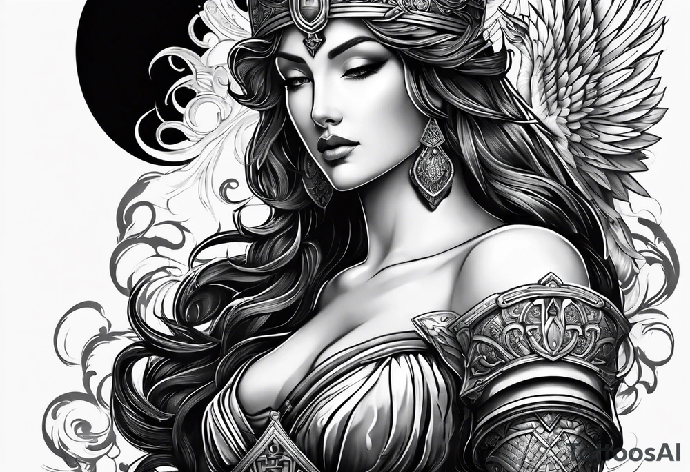 Forearm tattoo god of justice tattoo idea