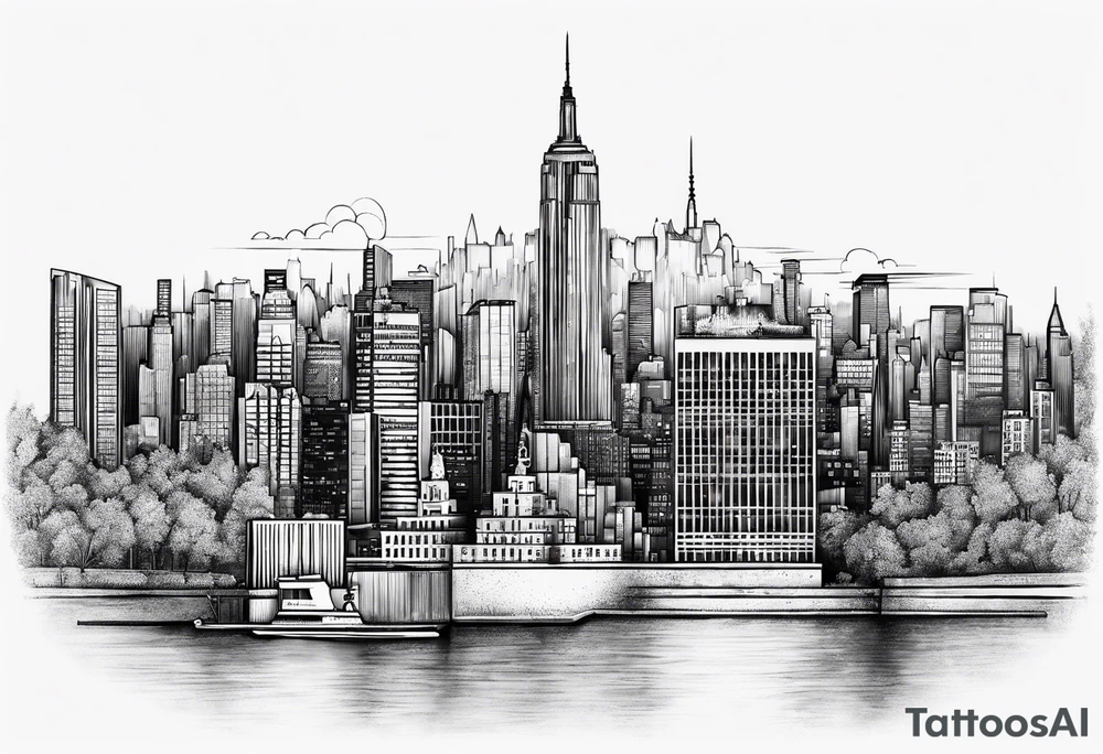 new york  City Skyline tattoo idea