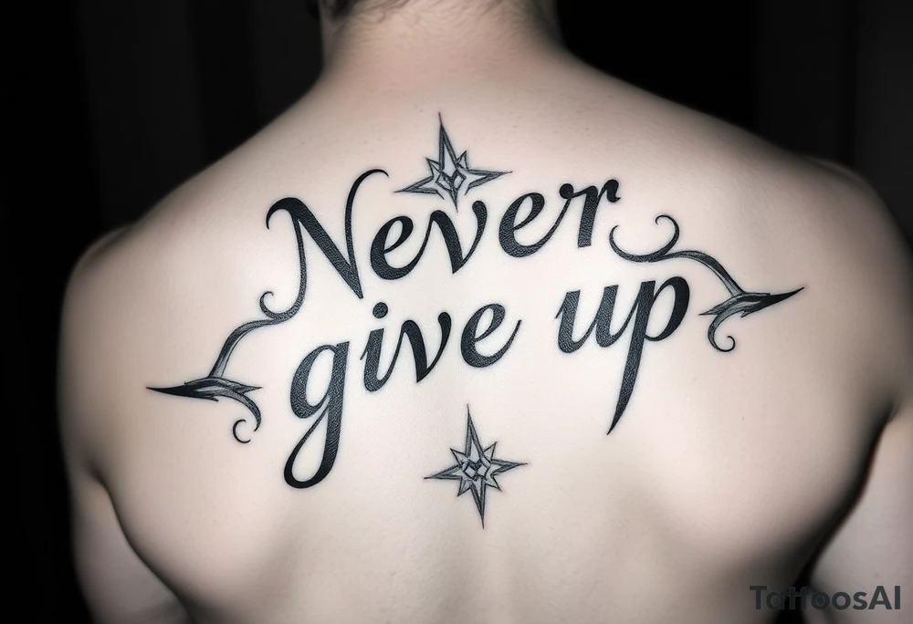 Never give up tattoo idea