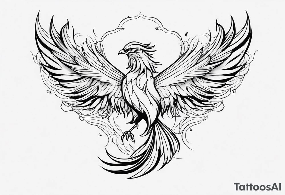 phoenix not so elaborated tattoo idea