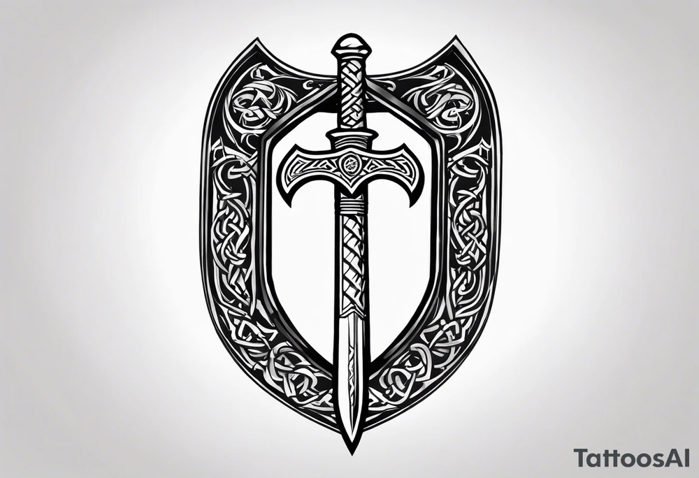 Valhalla viking shield axe sword warrior tattoo idea