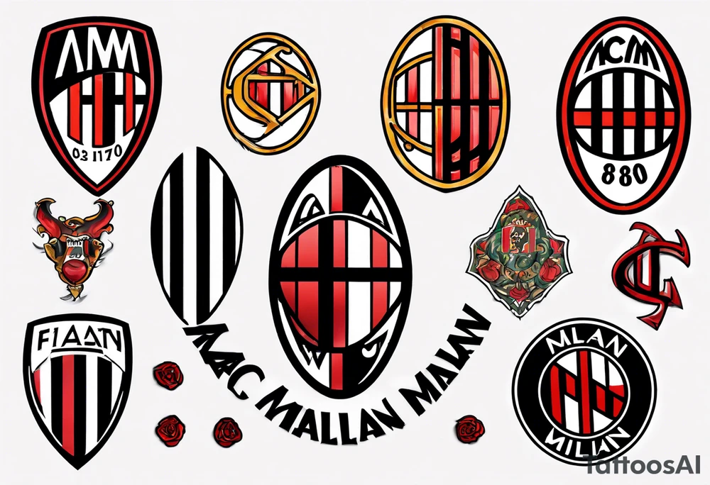 ac milan, fan tattoo idea