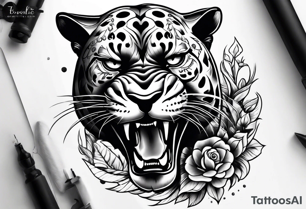 Panther knife tattoo idea