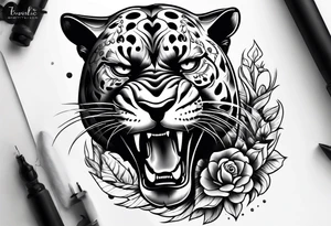 Panther knife tattoo idea