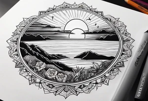sunset tattoo idea
