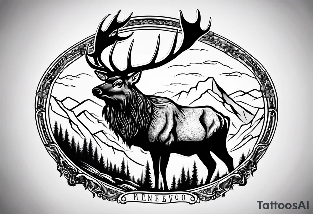 Elk Bugling tattoo idea