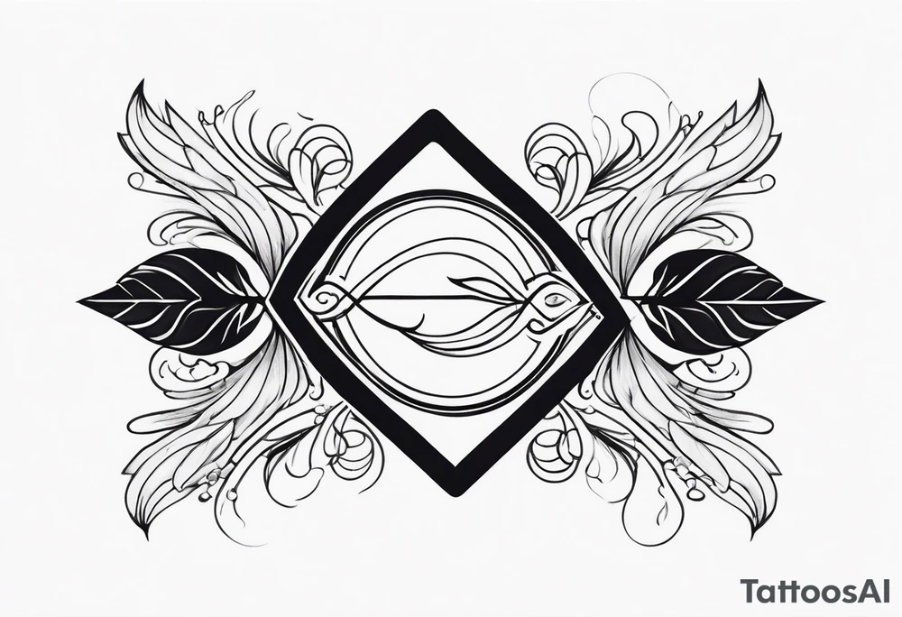 Infinity sign with feather and fish in it tattoo idea