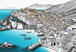 Outline of the region of the  Calabria map tattoo idea