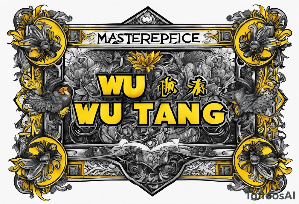 Wu-Tang label but instead of it, saying Wu-Tang  write, down by Law tattoo idea