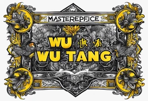 Wu-Tang label but instead of it, saying Wu-Tang  write, down by Law tattoo idea