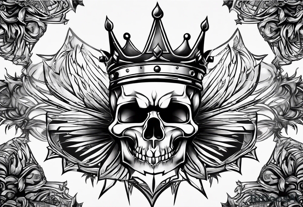evil crown with spikes tattoo idea