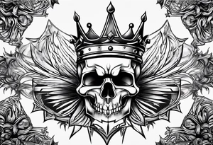 evil crown with spikes tattoo idea