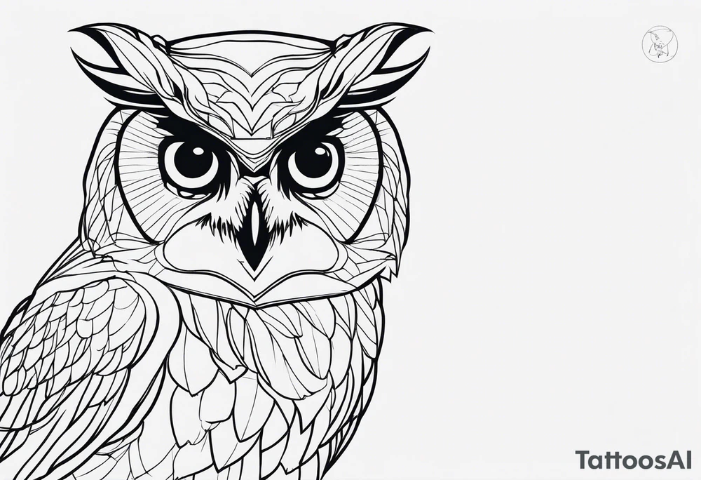 owl outline tattoo idea