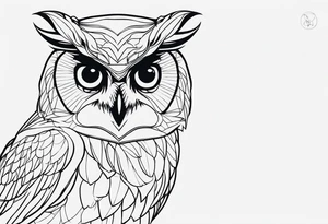 owl outline tattoo idea