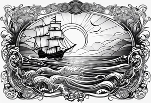 fantasy related, and sea related, with the words: "the sea does not dream of you" tattoo idea