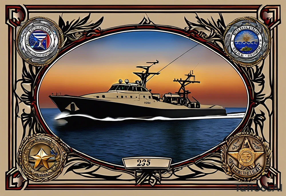 Create a tatoo that incorporates Texas, Arkansas, New Mexico,  Beechcraft A36, semper fidelis , and boating, and dates 05-01-2004, 02-25-2007, 05-19-2012 tattoo idea