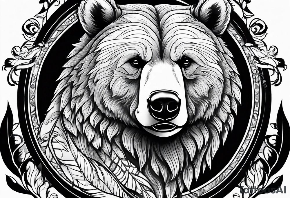 bear next to raven tattoo idea