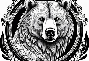 bear next to raven tattoo idea
