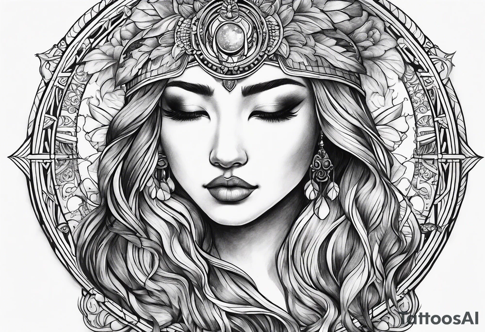 sacred moon tattoo idea