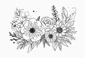 Love yourself first quote with flowers tattoo idea