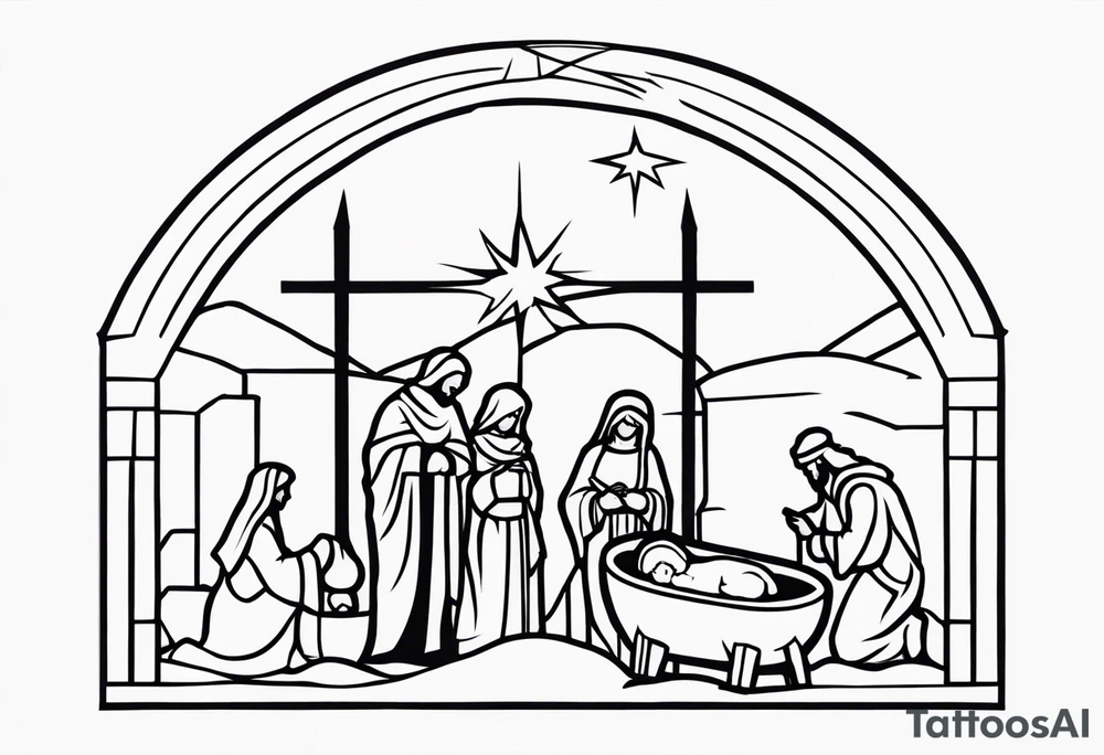 Bethlehem manger scene tattoo idea