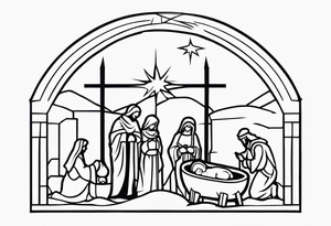 Bethlehem manger scene tattoo idea