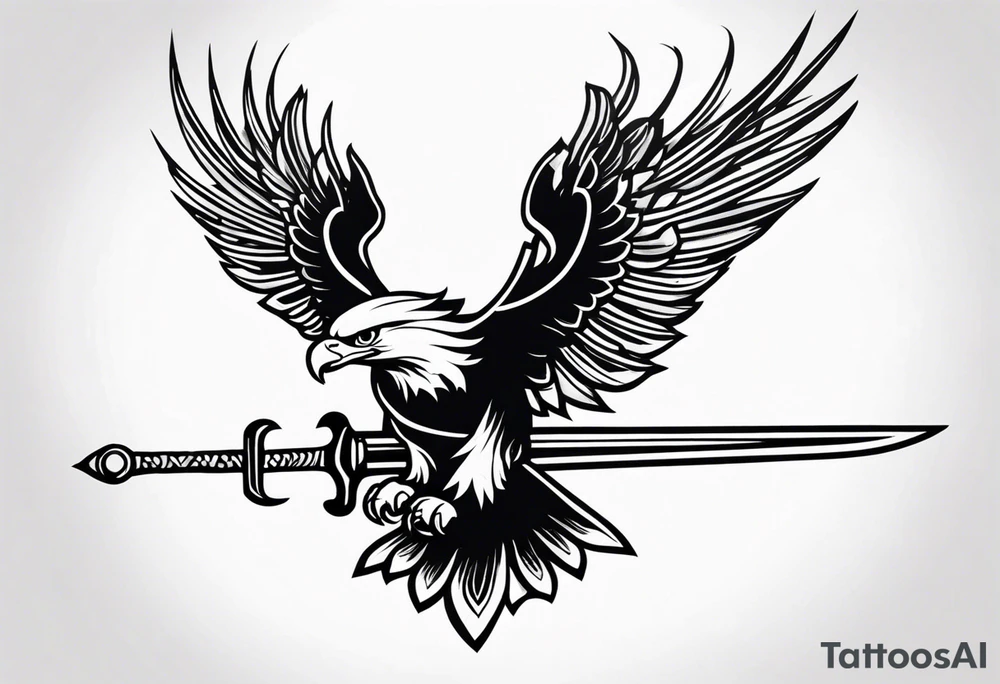 Eagle carrying sword tattoo idea