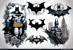 batman gotham sleeve tattoo idea