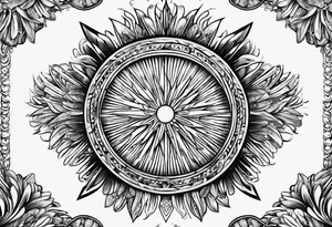 Sunbeams on both shoulders tattoo idea