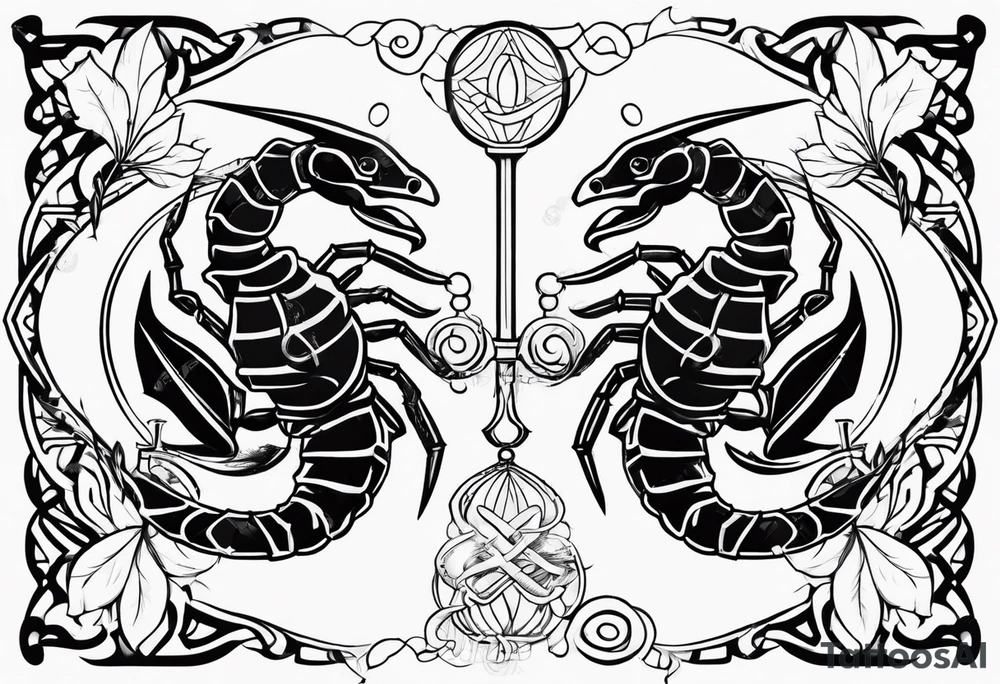 Scorpio with Libra with Pices tattoo idea