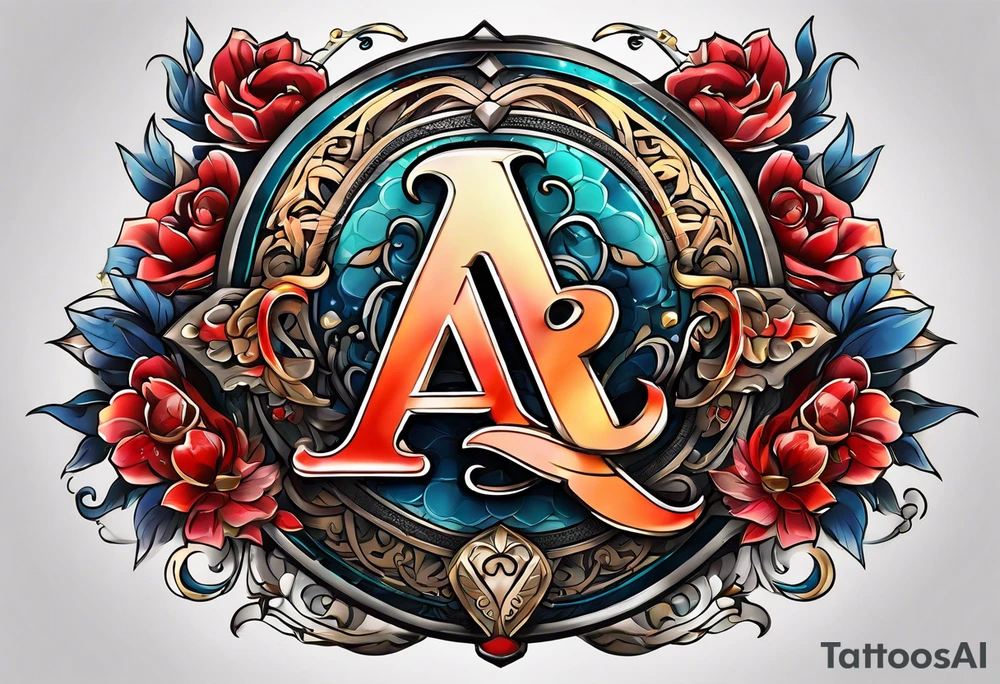 the letters A and R tattoo idea