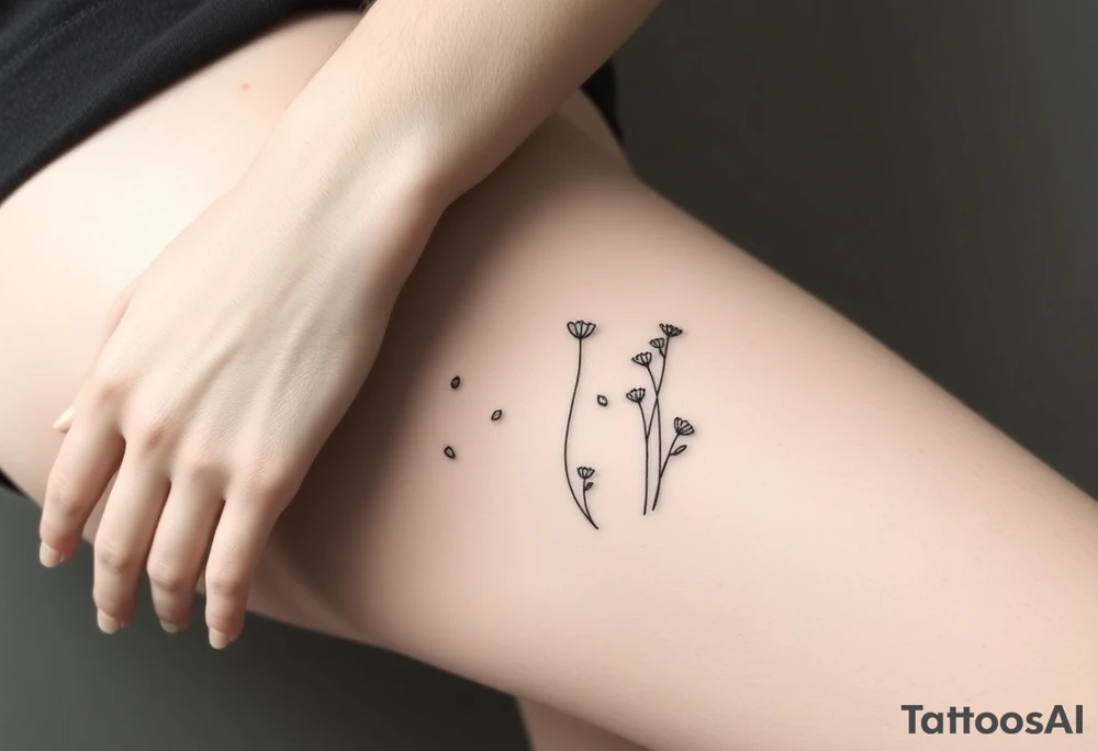 A field with long grass and flowers tattoo idea