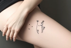 A field with long grass and flowers tattoo idea