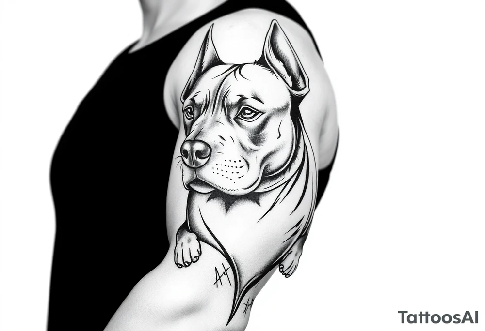 Girl pitbull tattoo idea