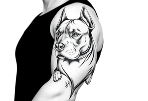 Girl pitbull tattoo idea
