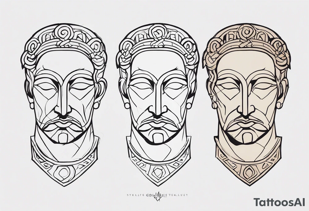 Griechische Gott Statue kopf tattoo idea