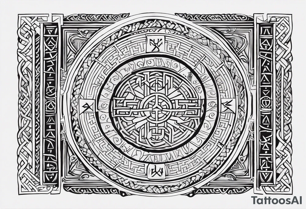Ancient Norse runes inscribed along your forearm or wrist, symbolizing wisdom, strength, and guidance from the Hávamál. You could select a few verses that have resonated with you and represent your own values. tattoo idea