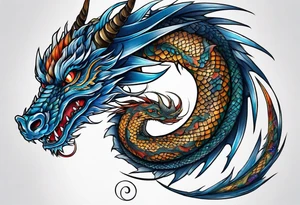 dragon with blue eyes tattoo idea