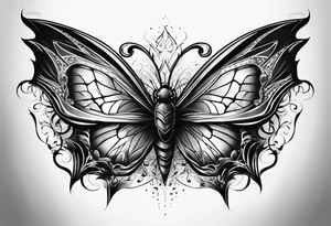 Butterfly with Batman logo tattoo idea