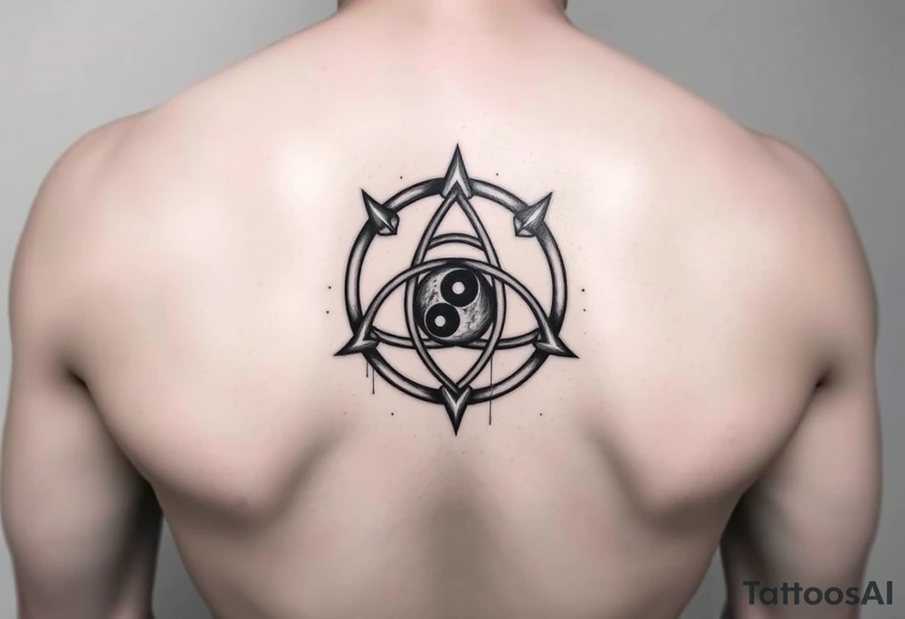 Triskelion Yin and yang arm tattoo idea