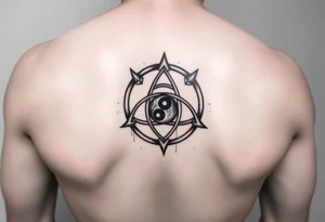 Triskelion Yin and yang arm tattoo idea